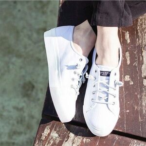 ⚓️Sperry Crest Vibe Leather Sneakers in All White